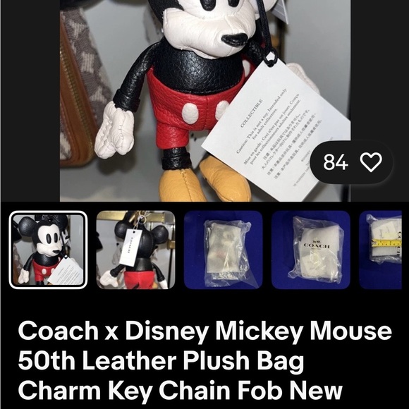 Coach Disney Black and Red Mickey Keychain - Picture 10 of 10